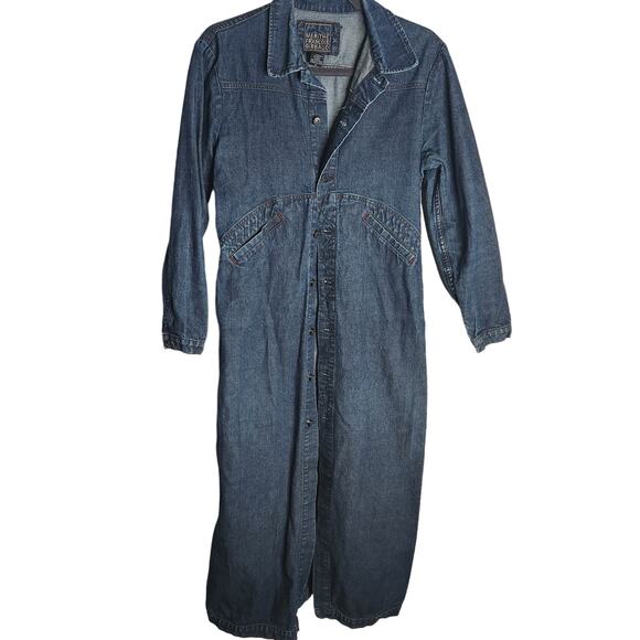 Vintage 90s Marithe + Francois Girbaud denim button front shirt dress Size M - Picture 1 of 9